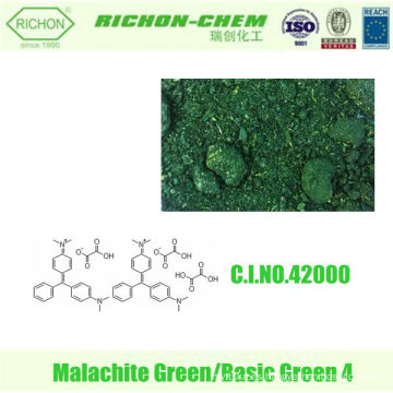Colorantes de cuero Colorantes de papel Colorantes textiles CI 42000 SAL DE OXALATO cristales verdes básicos Polvo verde de malaquita